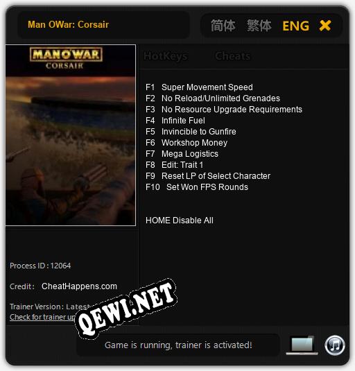Man OWar: Corsair: ТРЕЙНЕР И ЧИТЫ (V1.0.93)