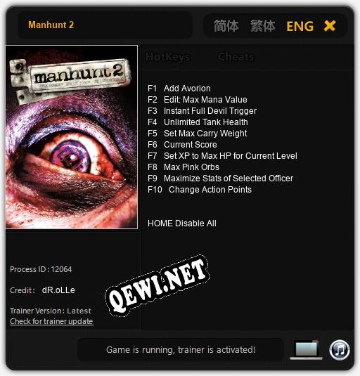 Manhunt 2: Читы, Трейнер +10 [dR.oLLe]