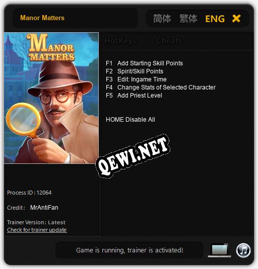 Трейнер для Manor Matters [v1.0.2]