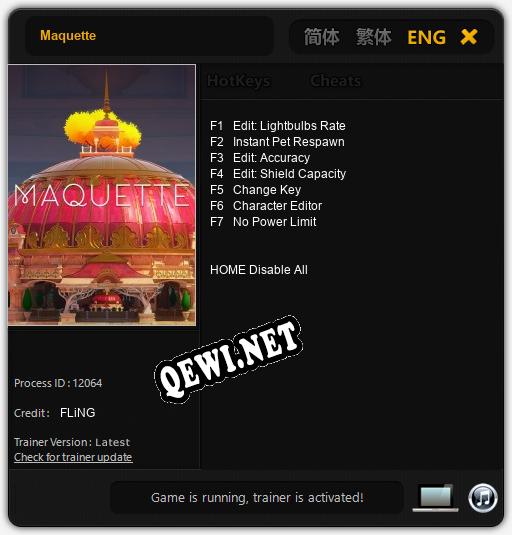 Maquette: Читы, Трейнер +7 [FLiNG]