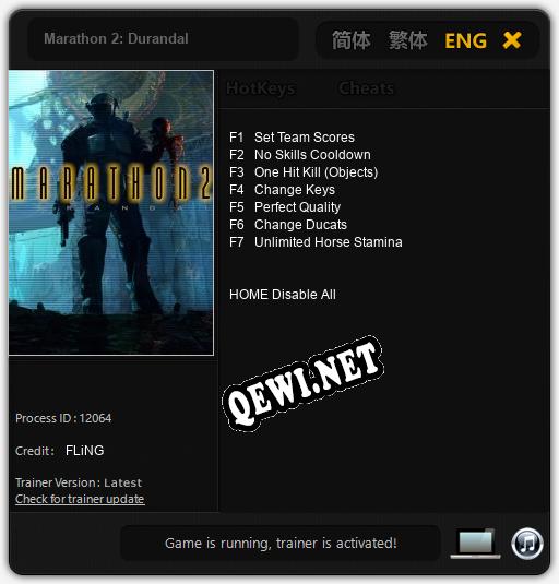 Marathon 2: Durandal: Читы, Трейнер +7 [FLiNG]