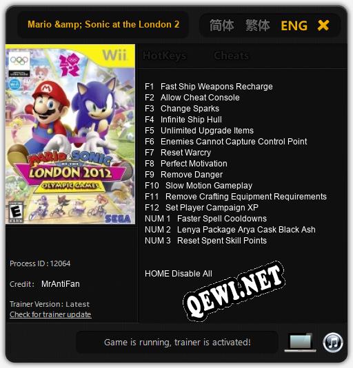 Mario & Sonic at the London 2012 Olympic Games: Трейнер +15 [v1.1]