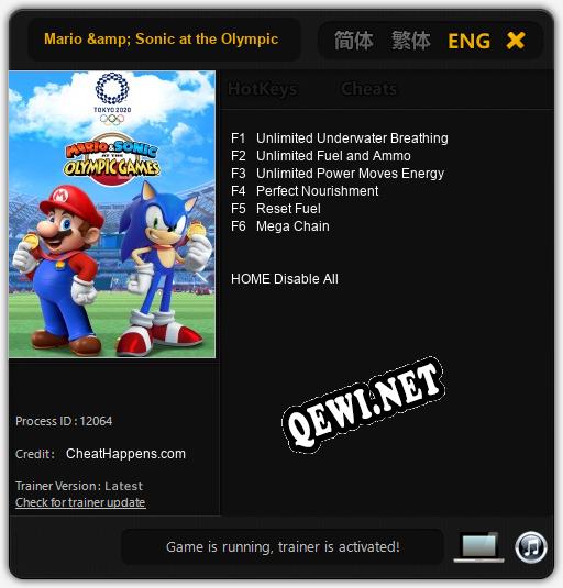 Трейнер для Mario & Sonic at the Olympic Games Tokyo 2020 [v1.0.5]