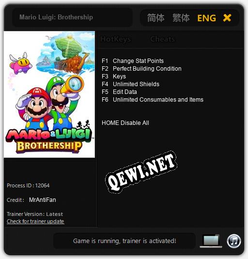 Mario Luigi: Brothership: ТРЕЙНЕР И ЧИТЫ (V1.0.73)