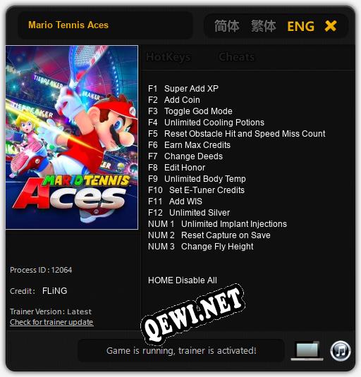 Трейнер для Mario Tennis Aces [v1.0.4]