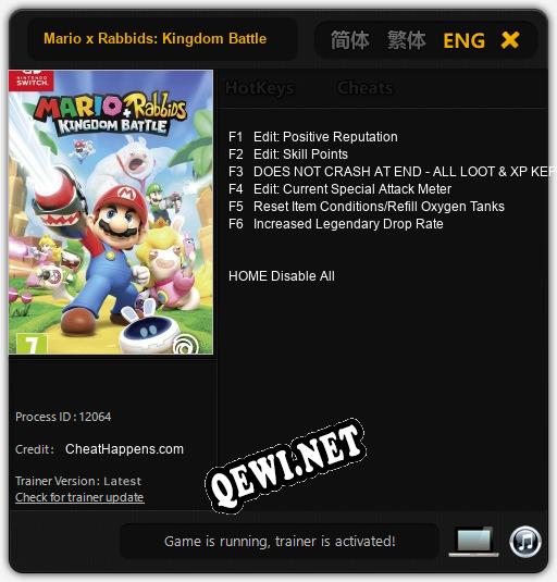 Mario x Rabbids: Kingdom Battle: Читы, Трейнер +6 [CheatHappens.com]