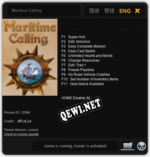 Трейнер для Maritime Calling [v1.0.6]