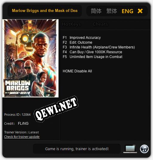 Marlow Briggs and the Mask of Death: Читы, Трейнер +5 [FLiNG]