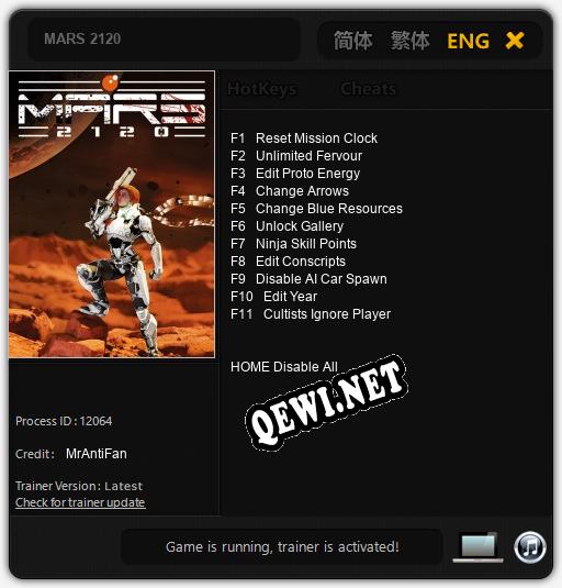 MARS 2120: Читы, Трейнер +11 [MrAntiFan]