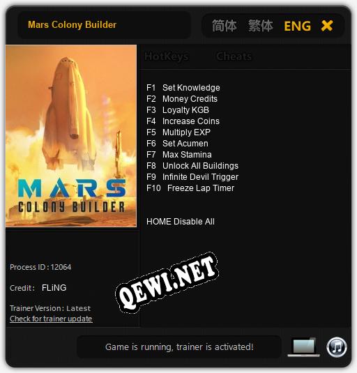 Трейнер для Mars Colony Builder [v1.0.1]
