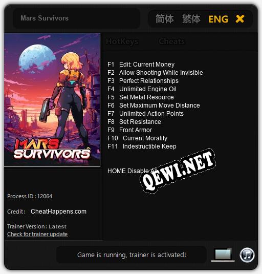 Mars Survivors: Трейнер +11 [v1.5]