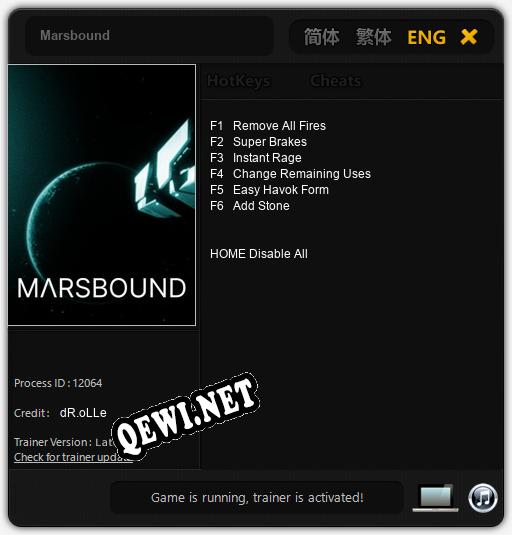 Marsbound: Трейнер +6 [v1.3]
