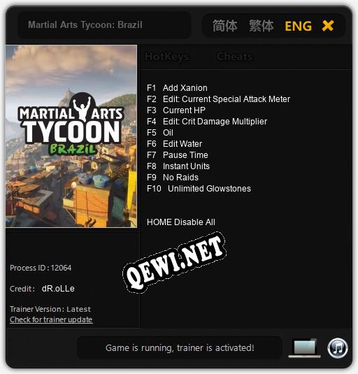 Трейнер для Martial Arts Tycoon: Brazil [v1.0.8]