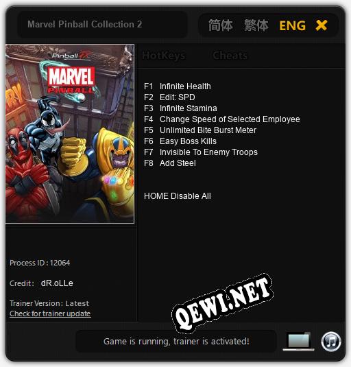 Marvel Pinball Collection 2: Читы, Трейнер +8 [dR.oLLe]