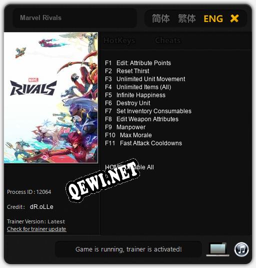 Marvel Rivals: Трейнер +11 [v1.3]