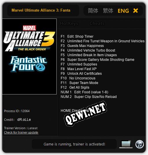 Marvel Ultimate Alliance 3: Fantastic Four: Читы, Трейнер +14 [dR.oLLe]