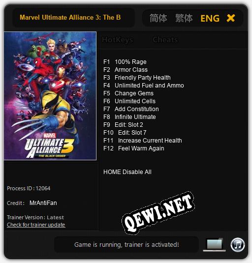 Marvel Ultimate Alliance 3: The Black Order: Читы, Трейнер +12 [MrAntiFan]