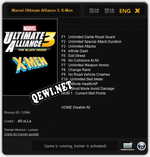 Marvel Ultimate Alliance 3: X-Men Rise of the Phoenix: Трейнер +13 [v1.5]