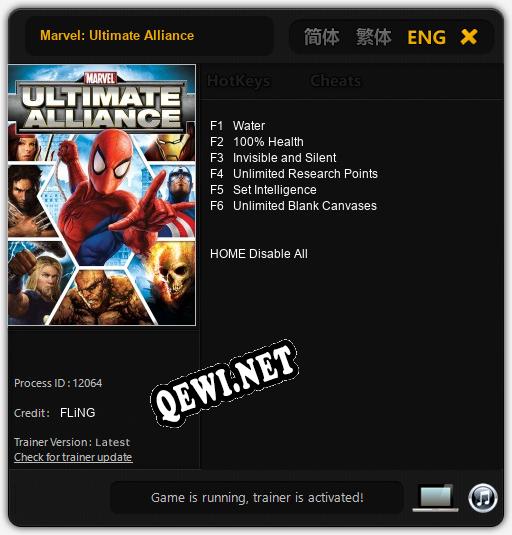 Marvel: Ultimate Alliance: Читы, Трейнер +6 [FLiNG]