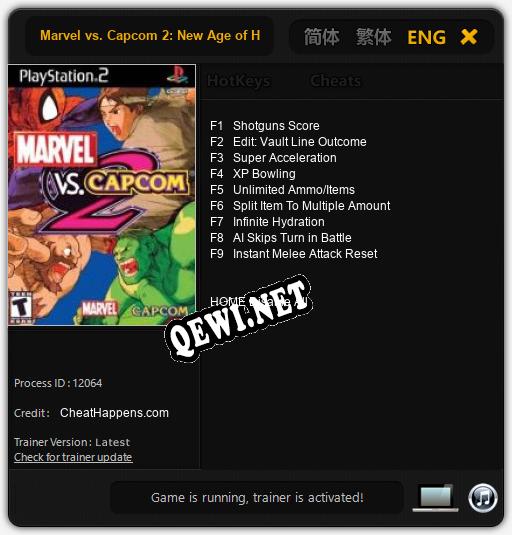 Трейнер для Marvel vs. Capcom 2: New Age of Heroes [v1.0.4]