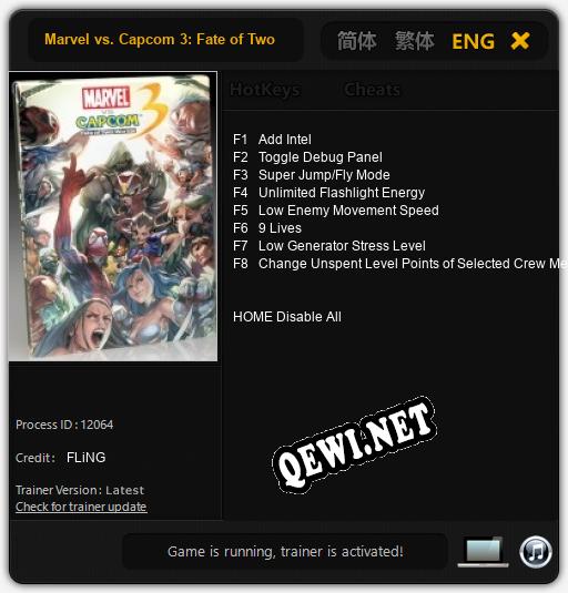 Marvel vs. Capcom 3: Fate of Two Worlds: Трейнер +8 [v1.4]