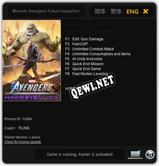 Marvels Avengers Future Imperfect: ТРЕЙНЕР И ЧИТЫ (V1.0.84)