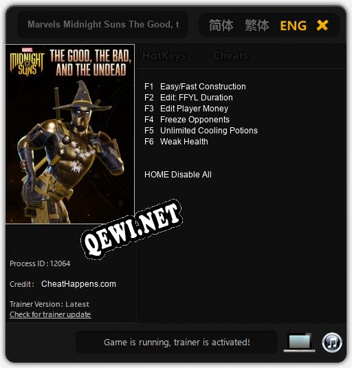 Marvels Midnight Suns The Good, the Bad, and the Undead: ТРЕЙНЕР И ЧИТЫ (V1.0.88)