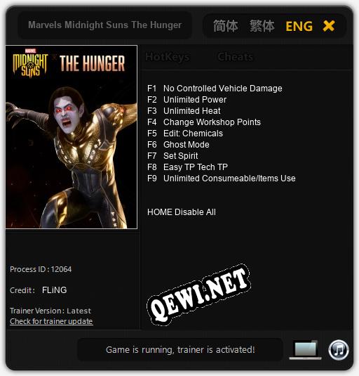 Marvels Midnight Suns The Hunger: Читы, Трейнер +9 [FLiNG]