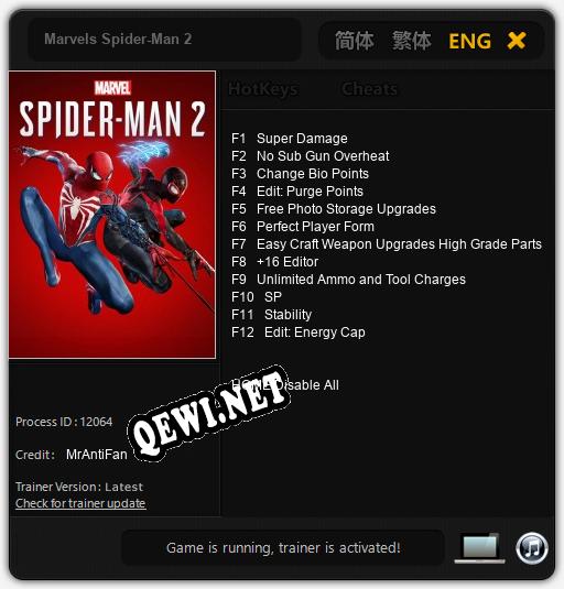 Marvels Spider-Man 2: ТРЕЙНЕР И ЧИТЫ (V1.0.90)