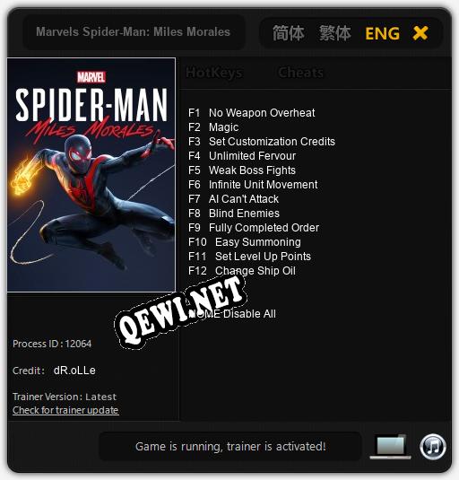 Marvels Spider-Man: Miles Morales: ТРЕЙНЕР И ЧИТЫ (V1.0.91)