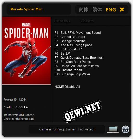 Marvels Spider-Man: Читы, Трейнер +11 [dR.oLLe]