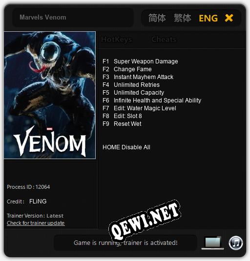 Трейнер для Marvels Venom [v1.0.1]