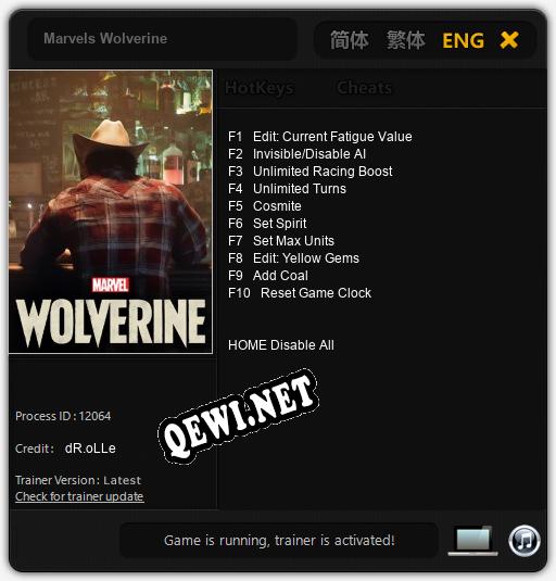 Трейнер для Marvels Wolverine [v1.0.6]