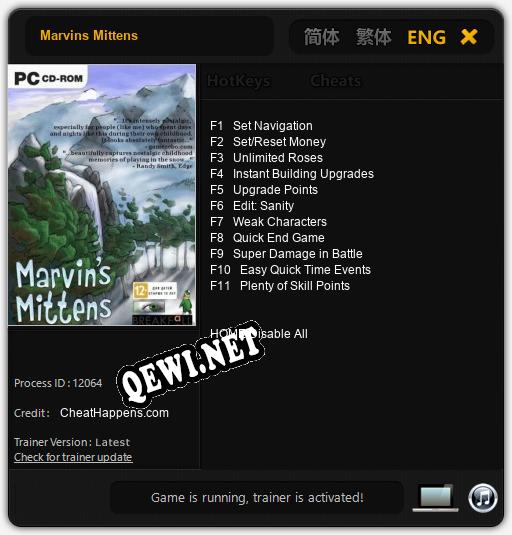 Трейнер для Marvins Mittens [v1.0.8]