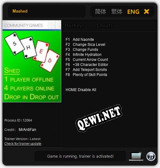 Mashed: Трейнер +8 [v1.9]