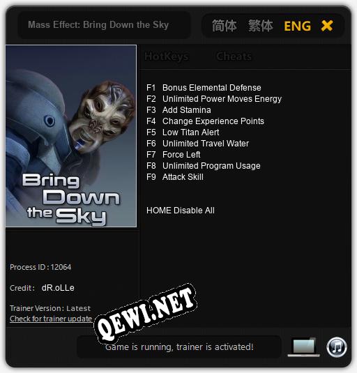 Mass Effect: Bring Down the Sky: Трейнер +9 [v1.3]