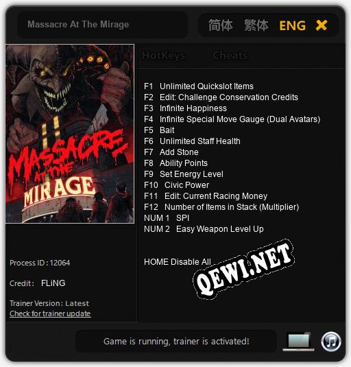 Трейнер для Massacre At The Mirage [v1.0.7]