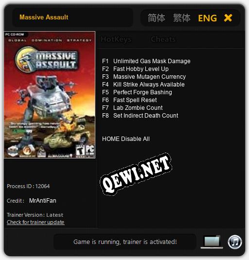 Massive Assault: Трейнер +8 [v1.3]