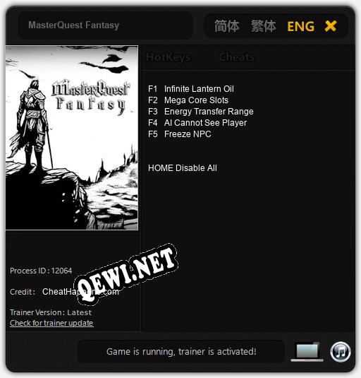Трейнер для MasterQuest Fantasy [v1.0.3]