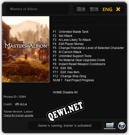 Masters of Albion: Читы, Трейнер +13 [dR.oLLe]