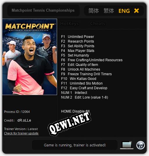 Matchpoint Tennis Championships: Трейнер +14 [v1.3]