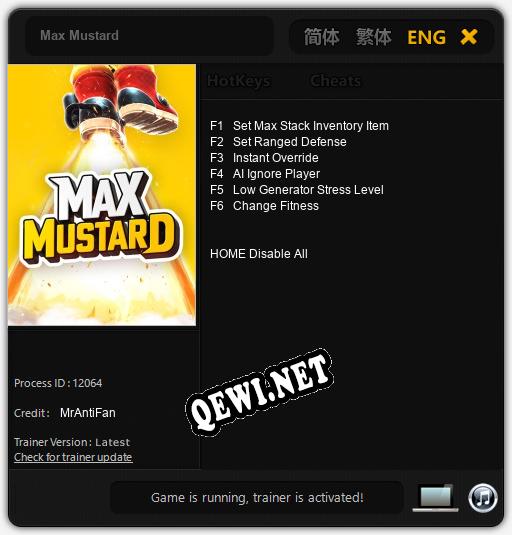 Max Mustard: Трейнер +6 [v1.2]