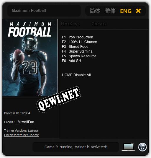 Трейнер для Maximum Football [v1.0.2]