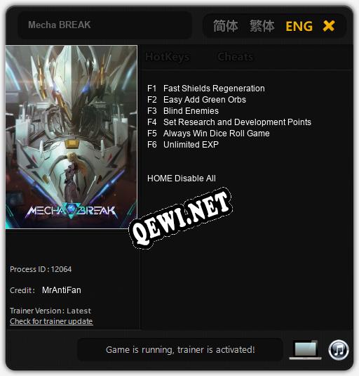 Mecha BREAK: Трейнер +6 [v1.2]