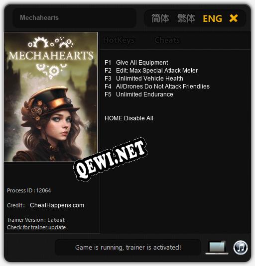 Mechahearts: Читы, Трейнер +5 [CheatHappens.com]