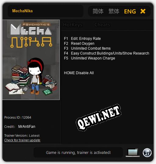Трейнер для MechaNika [v1.0.4]