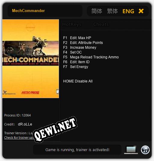 Трейнер для MechCommander [v1.0.3]