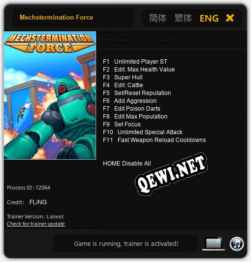 Mechstermination Force: ТРЕЙНЕР И ЧИТЫ (V1.0.10)