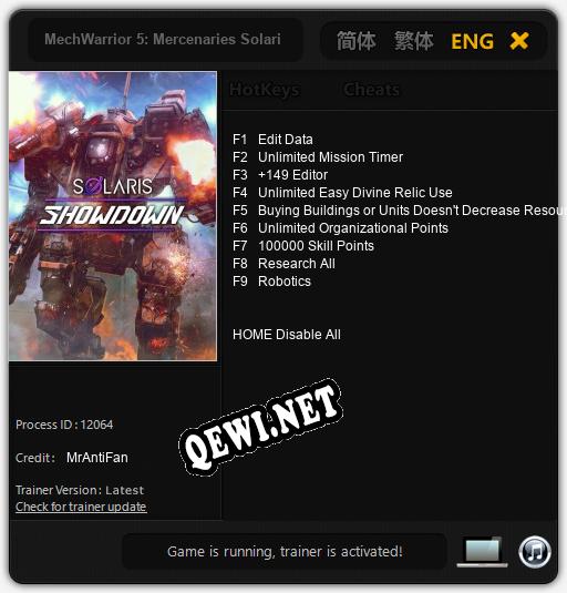 MechWarrior 5: Mercenaries Solaris Showdown: Читы, Трейнер +9 [MrAntiFan]