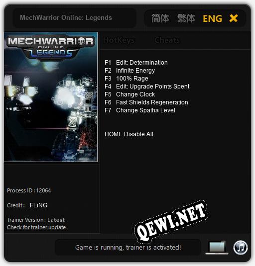 MechWarrior Online: Legends: Трейнер +7 [v1.6]
